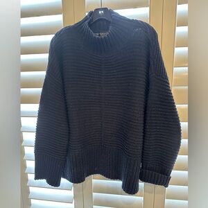 Topshop Navy Ribbed Sweater